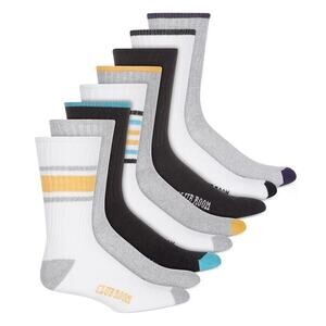 Club Room Men's Multi Color Cotton Blend Crew 8-Pack Socks Shoe Size 7-12